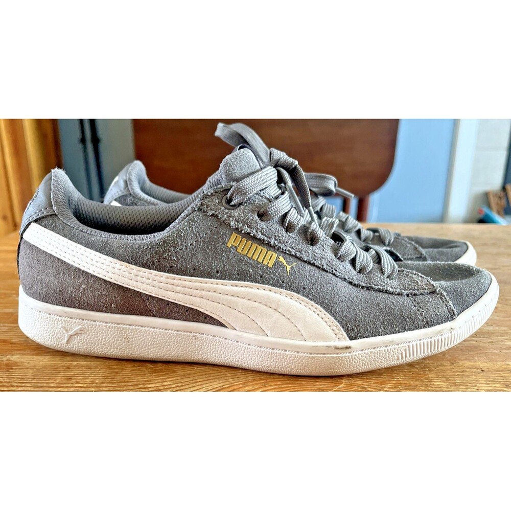 PUMA Gray Suede Sneakers Women's Size 7.5 Light Wear Casual Athletic Shoes